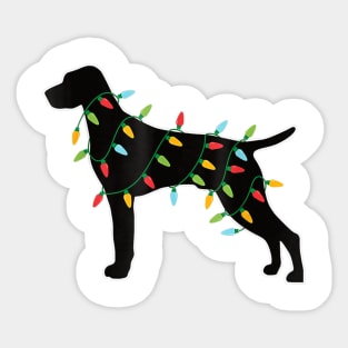 Cute Hungarian Christmas Lights With Santa Hat Dog Dad Mom Sticker